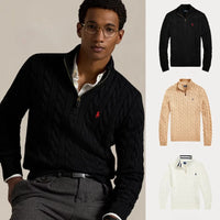 ACHETEZ 1, RECEVEZ 3 – ENSEMBLE HIVER CÂBLE TRICOT COTON ZIP - NOIR • BEIGE • BLANC / S